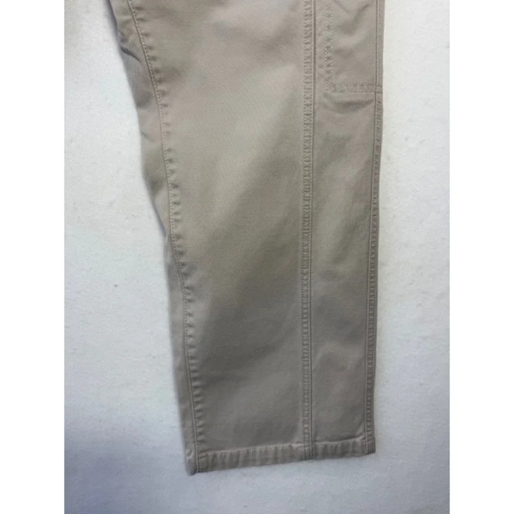 LL Bean Cargo Pants Womens 14 PET Khaki Classic Fit Elastic Waist 282466 Utility